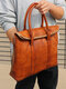 Men Retro Multi-pocket 15.6 Inch Laptop Bag Briefcase Business Handbag Crossbody Bag - Brown