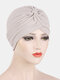 Women Multi Color Solid Casual Sunshade Baotou Hat Beanie Hat - Gray