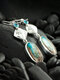 Boucles d'oreilles en marbre de diamant en alliage vintage Boucles d'oreilles en pierres précieuses de couleur synthétique - #03
