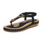 Large Size Women Comfy Soft Beach Flip Flops Sandals - Black