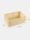 1Pc Mini DIY Folding Plastic Desktop Stationery Organizer Storage Box Large Capacity Creative School Office Desk Storage Basket - Yellow