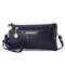 Women Faux Leather Crossbody Bags Solid Leisure Clutch Bags Multi-slot Phone Bags Wallet - Blue