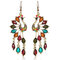 Vintage Alloy Peacock Long Dangle Earrings Crystal Ethnic Tassel Earrings for Women - Multi-color