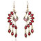 Vintage Alloy Peacock Long Dangle Earrings Crystal Ethnic Tassel Earrings for Women - Red