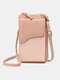Women Faux Leather Fashion Multifunction Snake Crossbody Bag Phone Bag - Pink