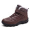 Men Warm Lining Stitching Non-slip Pure Color Casual Ankle Boots - Brown