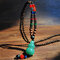 Vintage Handmade Buddha Beads Long Necklace Ethnic Irregular Crystal Pendant Sweater Chain - 05