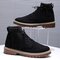Men Suede Non Slip  Casual Tooling Shoes  Socks Shoes - Black
