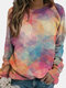 Multi-color Geometric Print Casual Sweatshirt For Women - Pink