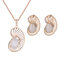Elegant Jewelry Set Rhinestone Opal Earrings Necklace Set - White