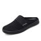 Women Elastic Band Breathable Casual Backless Beach Casual Shoes - Black