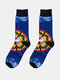 3 Pairs Unisex Cotton Jacquard Cartoon Pattern Chinese Ancient Culture Style Fashion Breathable Socks - #01
