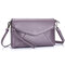 Genuine Leather Pure Color Retro Shoulder Bags Crossbody Bags For Women - Purple