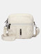 Women Vintage Weave Waterproof PU Leather Crossbody Bag Mini Square Bag - White