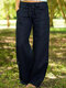 Casual Drawstring Solid Color Pants with Pockets - Navy