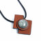 Casual Necklace Leather Stone Pendant Brooch Necklace - #2