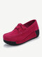 Tassel Suede Bowknot Platform Rocker Sole Casual Shoes - Red