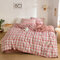 4Pcs Simple Nordic Plaid Four-piece Bedding Bed Linen Skin-friendly Quilt Cover - #2