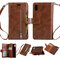 Women Solid Drop Protection Phone Case 9 Card Slot Multu-function Wallet  Coin Clutch Bag - Brown