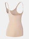 Plus Size Women Abdomen Control Stretch Adjustable Straps Skinny Fit Soft Vest Shapewear - Nude