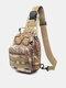 Men Nylon Fabric Vintage Large Capacity Crossbody Bag Outdoor Portable Casual Sling Bag - Khaki 1