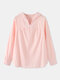 Solid Color Lapel Brief Plus Size Blouse for Women - Light Pink