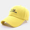 Men & Women Cartoon Crocodile Embroidered Baseball Cap - Yellow