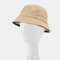 COLLROWN Fisherman Hat Shade Big Brim Solid Color Cotton Cap Sun Protection Hat - Khaki