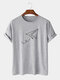 Plus Size Mens 100% Cotton Kite Graphic Short Sleeve Casual T-Shirts - Gray