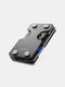 Men EDC RFID Aluminum Multifunction Keychain Card Holder Wallet - Black