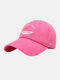 Unisex Polyester Cotton Solid Color Letter Fish Embroidery Simple Sunshade Baseball Cap - Rose