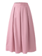 Casual High Waist Pleated Plus Size Long Skirt for Women - Pink