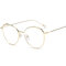 Retro Literary Optical Glasses Feather Round Glasses Frame Pearl Legs Ladies Eyeglasses Eye Care  - Gold