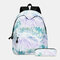 2Pcs Gradient School Bag Backpack Pencil Case - Green