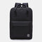 Women Waterproof Large Capacity Solid Backpack School Bag - Black