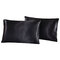2 pcs/set Soft Silk Satin Pillow Case Bedding Solid Color Pillowcase Smooth Home Cover Chair Seat Decor - Black