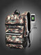 Men USB Charging Camouflage Large Capacity Skateboard Bag Anti-theft Backpack - Green