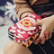 Women Waterproof Nylon Patchwork Three Zipper 5.5 inches Phone Bag Flower Clutch Bag Coin Purse - #20