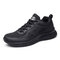 Men Breathable Light Weight Lace Up Sport Casual Running Shoes - Black