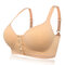 Soft Cotton Front Button Wireless Breathable Maternity T-shirt Nursing Bras - Nude