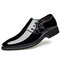 Men Classic Patent Leather Formal Dress Shoes - Black