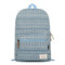  Men and Women Canvas National Style Backpack Schoolbag - Light Blue