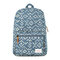  Men and Women Canvas National Style Backpack Schoolbag - Blue 1