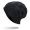 Mens Square Lattice Wool Velvet Knitted Hat Warm Good Elastic Hat Winter Outdoor Casual Beanie - Navy Blue