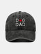 Unisex Washed Distressed Cotton Cartoon Letter Embroidery All-match Outdoor Sunscreen Baseball Cap - Black