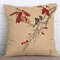 Ink Painting Flower Cotton Linen Cushion Cover Home Decro Sofa Car Pillow Cases - #1