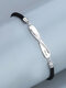 S925 Silver Couple Bracelet Adjustable Mobius Bracelet Valentine's Day Gift - Silver+Black Rope(Men)