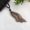 Ethnic Handmade Wooden Geometric Pendant Necklace Retro Long Sweater Chain Necklace - 17
