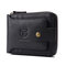 Men RFID Antimagnetic Solid Cowhide 11 Card Slots Coin Bag Zipper Wallet - Black