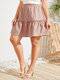 Plus Size Resort Wear Button Design A-line Skirt - Pink